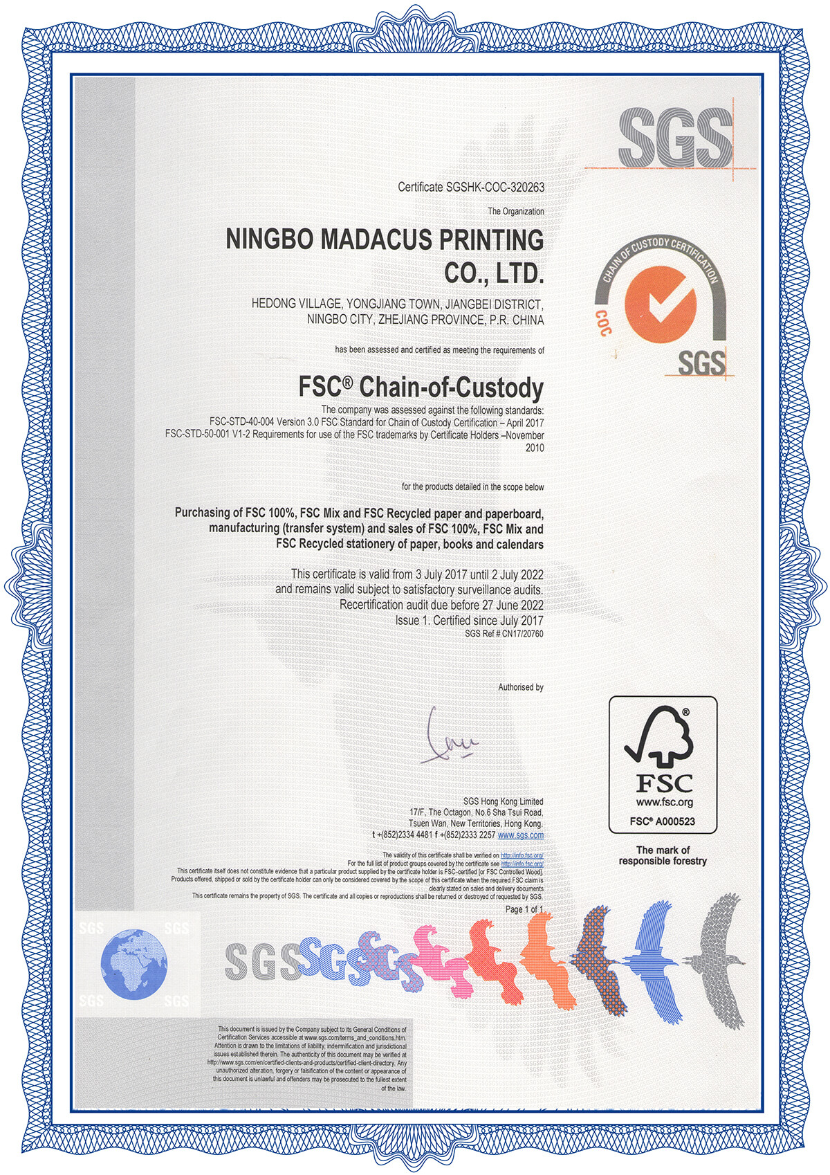 FSC certificates